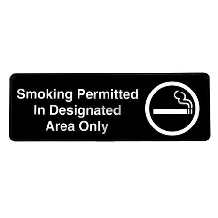 ALPINE INDUSTRIES Smoking Permitted in Designated Areas Only Sign, 3x9, PK15 ALPSGN-33-15pk